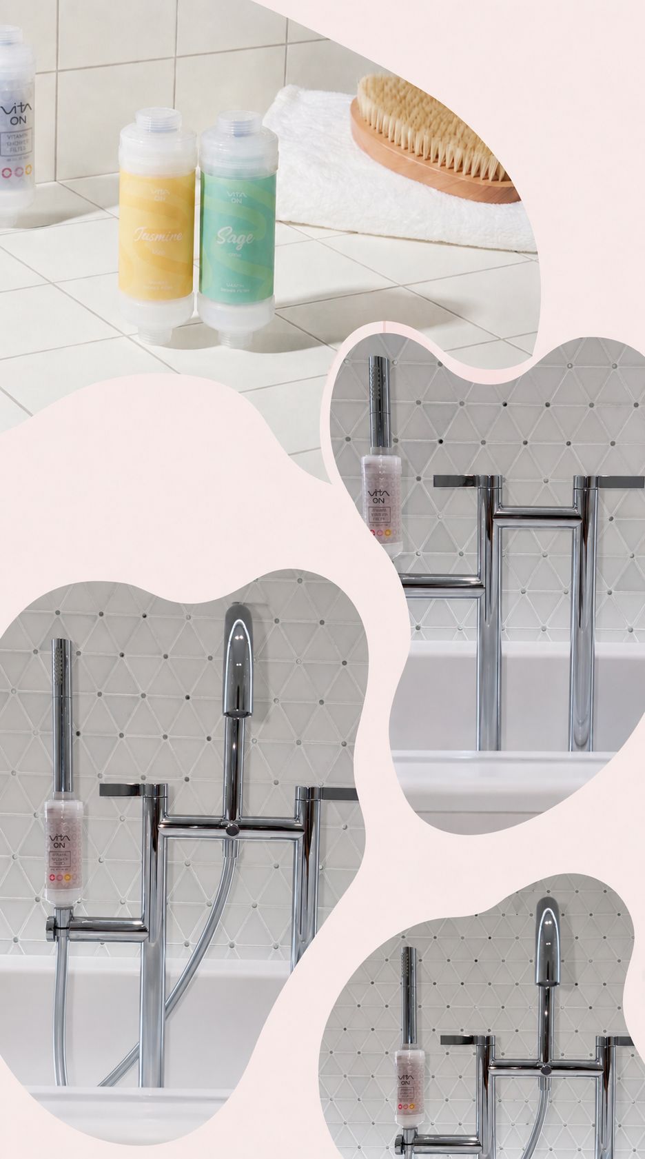 Trois fragrances VITA ON tenues en main